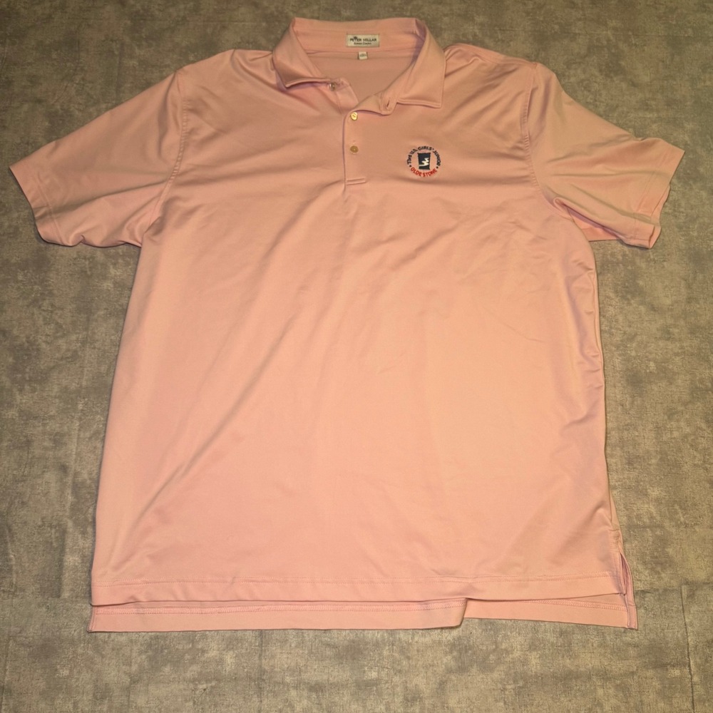 Peter Millar Summer Comfort Pink Polo Shirt Mens XL US Girls Junior Olde Stone